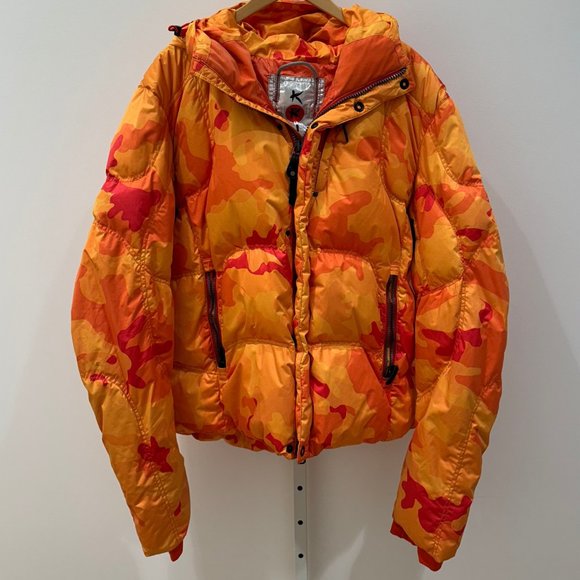 Kru Other - Kru Orange Camouflage print padded jacket